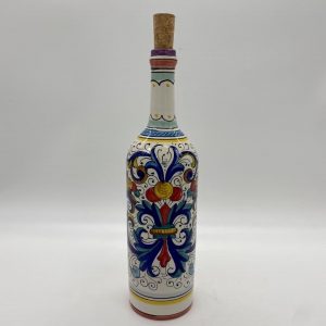 Wine bottle with Ricco Deruta decoration