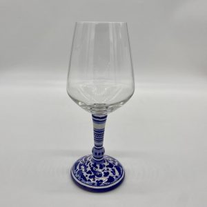 Wine glass with Italian crystal and stem with “Arabesco” decoration