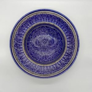 Blue graffito plate