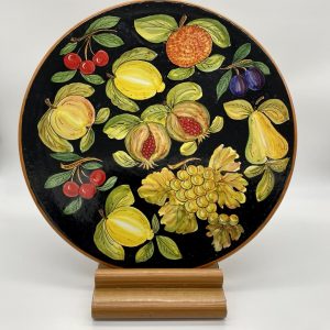 Fruit plate with black background