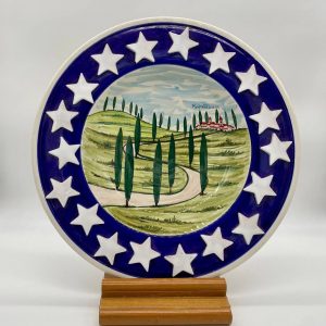 Plate with stars in relief