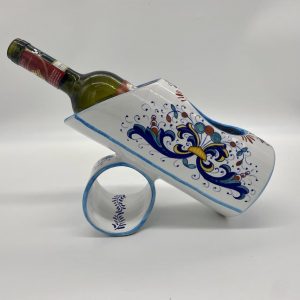 Bottle holder with "Ricco Deruta" decoration