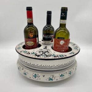 Ice bucket for three bottles copper green and black