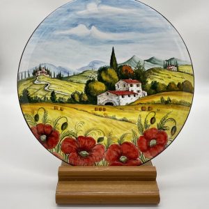 Plate "The red poppies" diameter 40 cm
