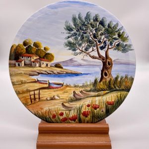 Plate "The colors of Tuscan nature" diameter 40 cm