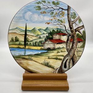 Plate "The cottage near the lake" diameter 40 cm