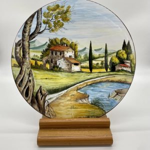Plate "The farmhouse and the pond" diameter 40 cm
