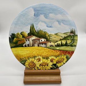 Plate "A glimpse into the Tuscan hills" diameter 40 cm