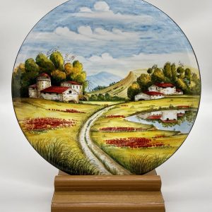 Plate "The cottage reflected in the lake" diameter 40 cm