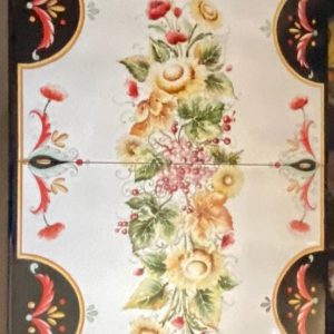 Table complete with iron base with floral decoration and raffaello details 200 cm x 90 cm