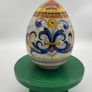 Egg piggy bank with Ricco Deruta decoration
