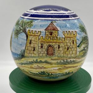 Furniture ball with castle and Tuscan landscape decoration