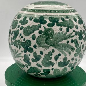Furniture ball with green Arabesco decoration