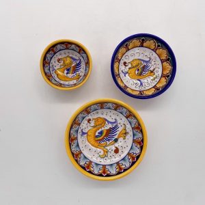 Small bowls with Raffaellesco decoration and various bands