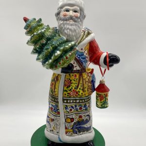 Santa Claus with three decorations