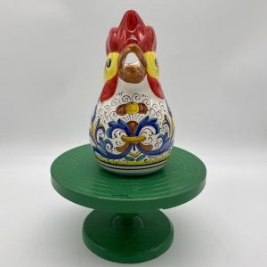 Half-liter rooster with "Ricco Deruta" decoration by Raffaello