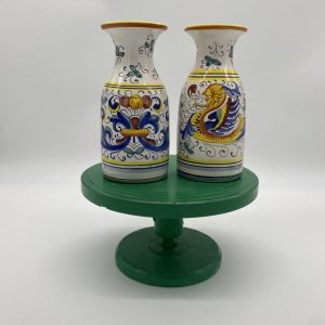 Pair of wine bottles with two classic raffaello decorations