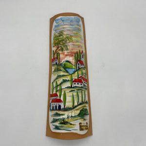 Tuscan tile with Tuscan landscape decoration