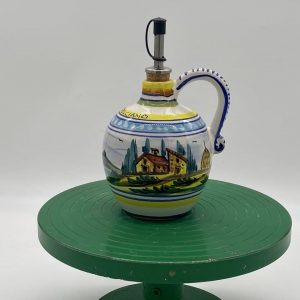 Oil / vinegar bottle with Montepulciano landscape decoration