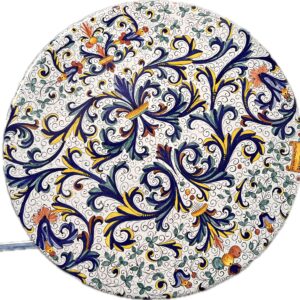 Table with Ricco Deruta Decoration, diameter 70 cm